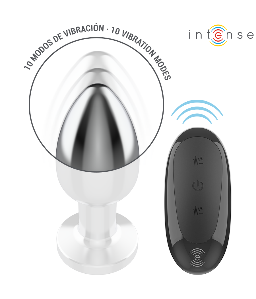 INTENSE - ANAL PLUG 10 VIBRATIONS METAL WITH REMOTE CONTROL L