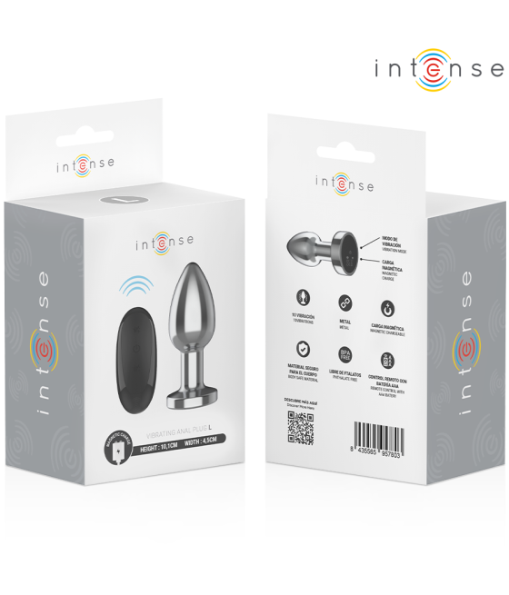 INTENSE - ANAL PLUG 10 VIBRATIONS METAL WITH REMOTE CONTROL L