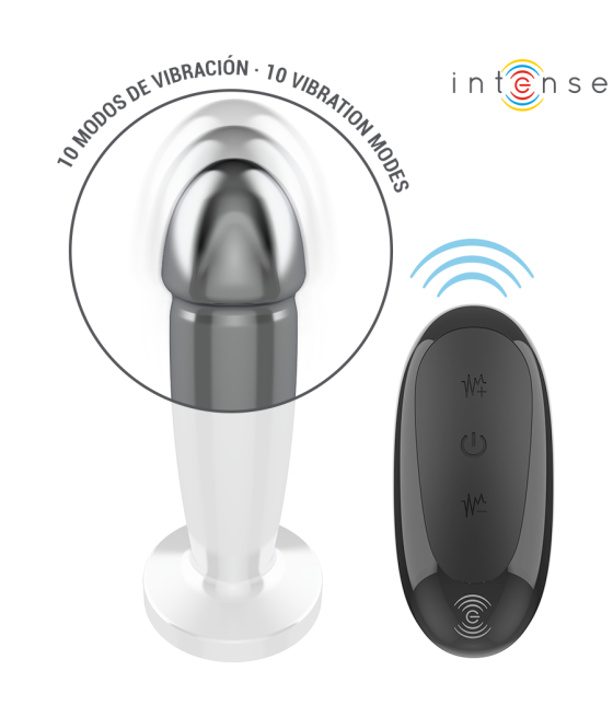 INTENSE - ANAL PLUG 10 VIBRATIONS METAL DILDO WITH REMOTE CONTROL S
