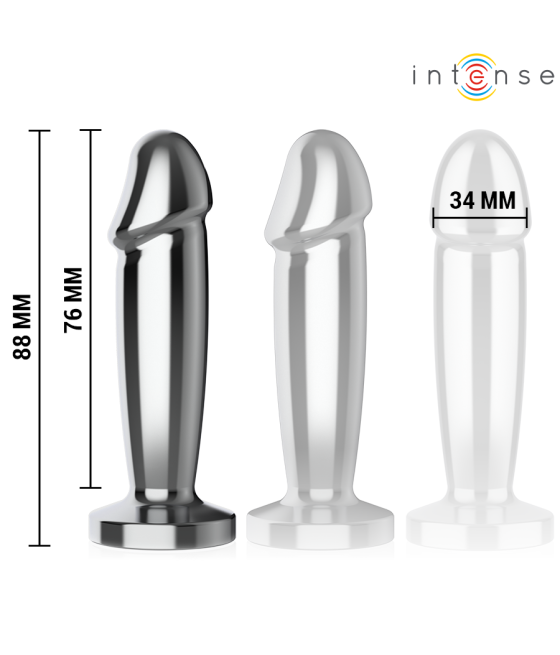 INTENSE - ANAL PLUG 10 VIBRATIONS METAL DILDO WITH REMOTE CONTROL S