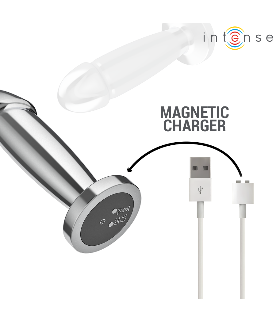 INTENSE - ANAL PLUG 10 VIBRATIONS METAL DILDO WITH REMOTE CONTROL S