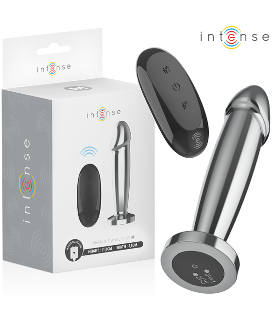 INTENSE - ANAL PLUG 10 VIBRATIONS METAL DILDO WITH REMOTE CONTROL M