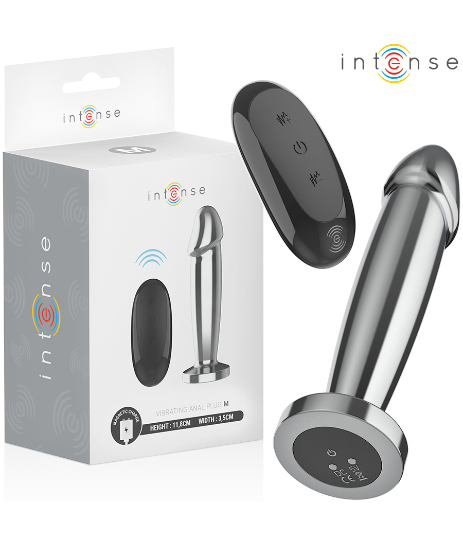 INTENSE - ANAL PLUG 10 VIBRATIONS METAL DILDO WITH REMOTE CONTROL M