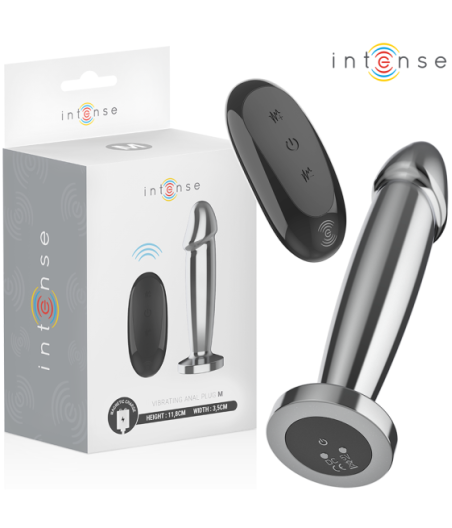 INTENSE - ANAL PLUG 10 VIBRATIONS METAL DILDO WITH REMOTE CONTROL M