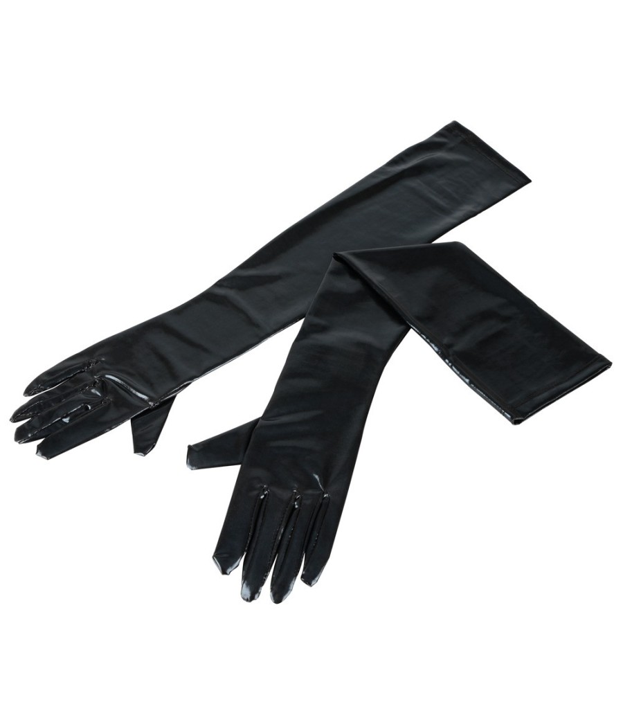 GUANTI LUNGHI IN TESSUTO WETLOOK - TAGLIA UNICA