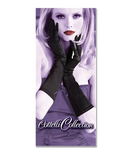 GUANTI LUNGHI IN TESSUTO SATIN ELASTICIZZATO - TAGLIA UNICA