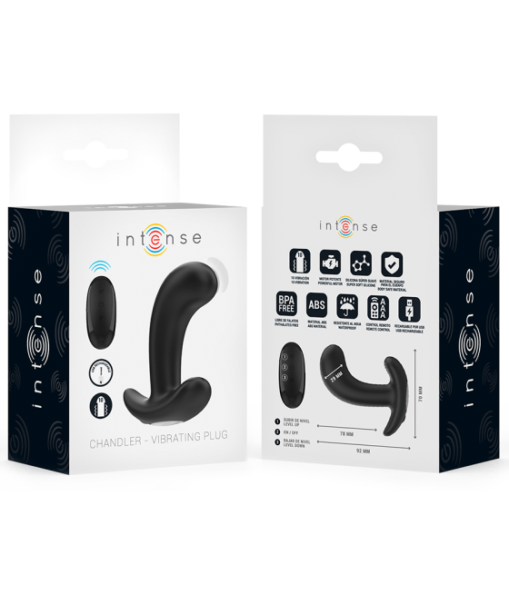 INTENSE - CHANDLER ANAL PLUG 10 VIBRATIONS BLACK REMOTE CONTROL