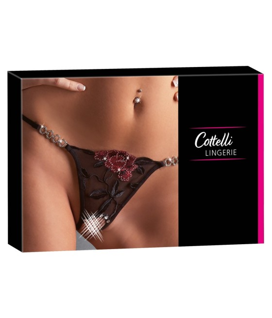 PERIZOMA IN PIZZO CON APERTURA E RICAMI FLOREALI