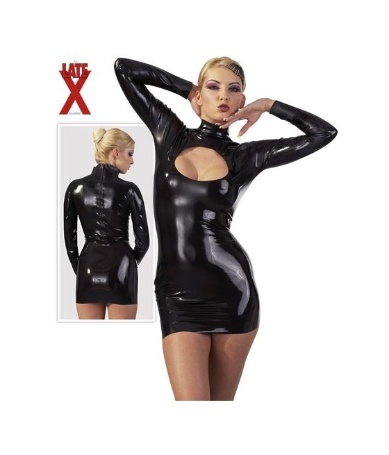 MINI ABITO IN LATEX NERO "PEEPHOLE"
