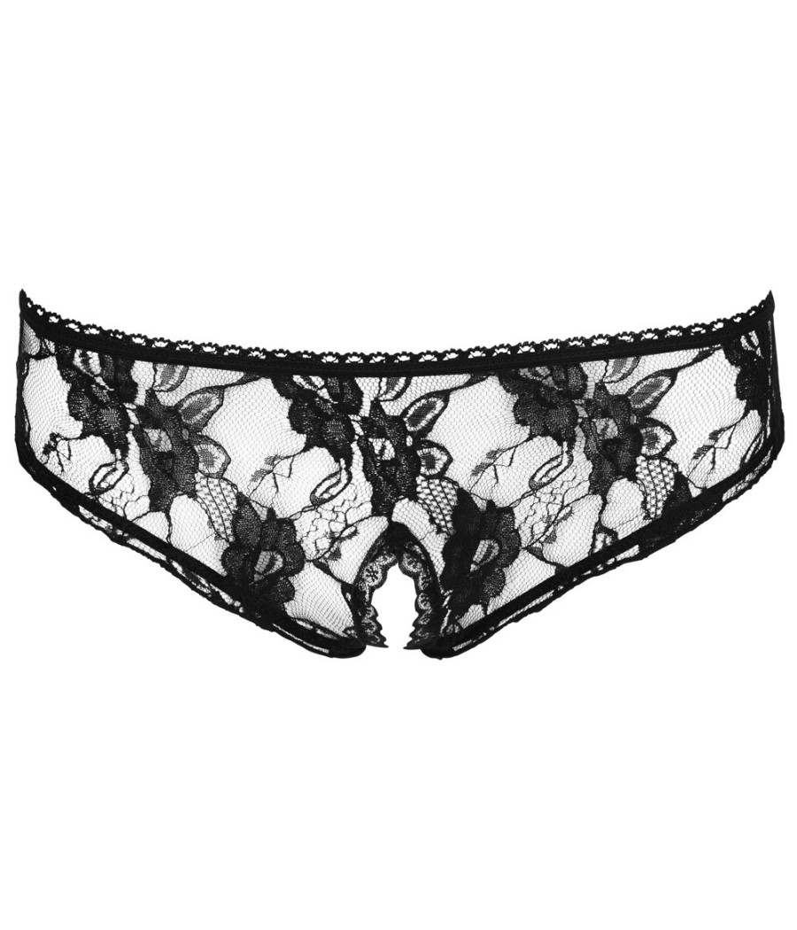 SLIP IN PIZZO CON APERTURA "COTTELLI LINGERIE" COLORE NERO