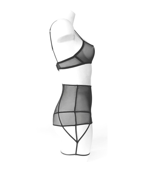 REGGISENO A FASCIA IN PIZZO NERO COLLEZIONE \"VILLA BEL AMI\"