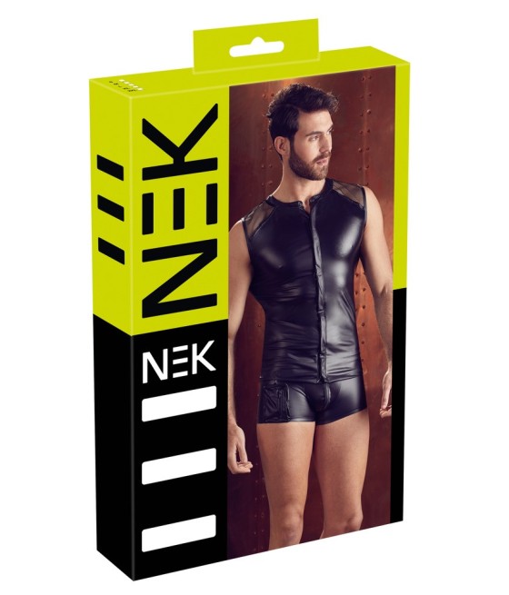 T-SHIRT UOMO STRETCHY DESIGN SLIM "NEK" COLORE NERO