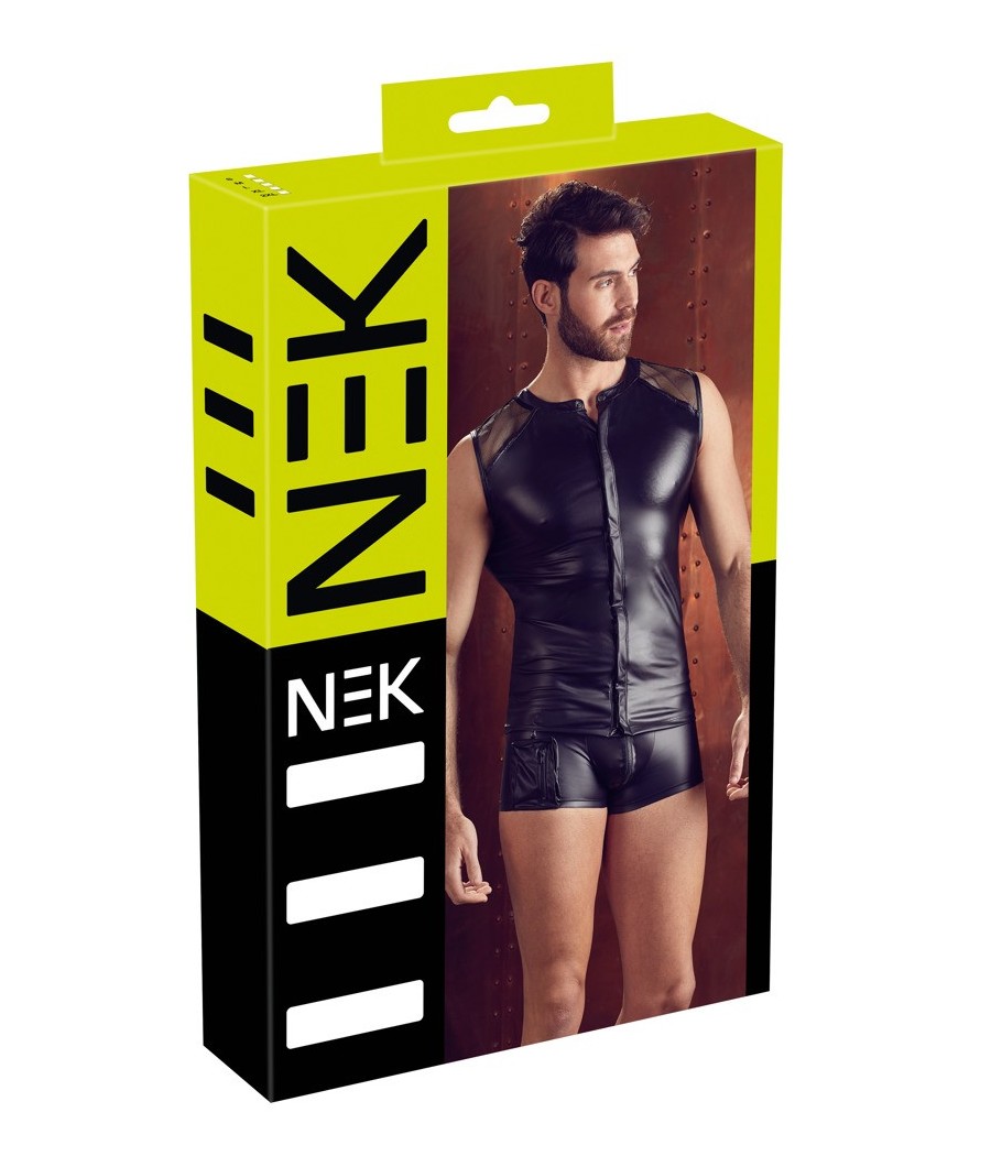 T-SHIRT UOMO STRETCHY DESIGN SLIM "NEK" COLORE NERO