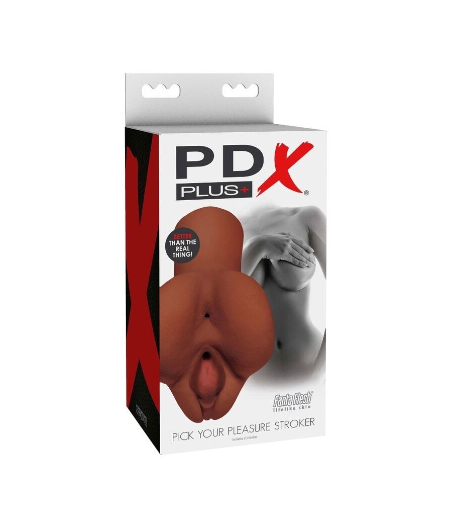 PDX PLUS - PICK YOUR PLEASURE DOUBLE BROWN MASTURBATOR