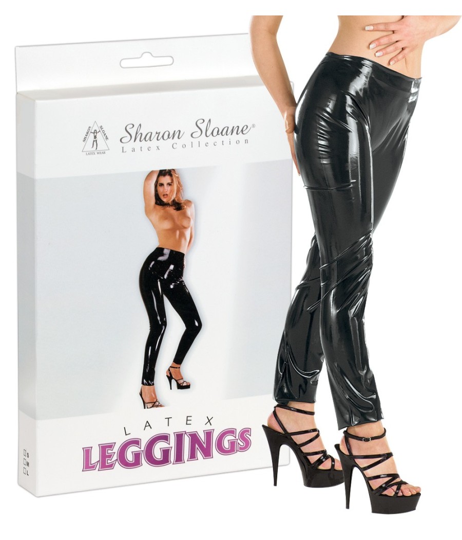 PANTALONI LEGGINGS IN LATEX NERO