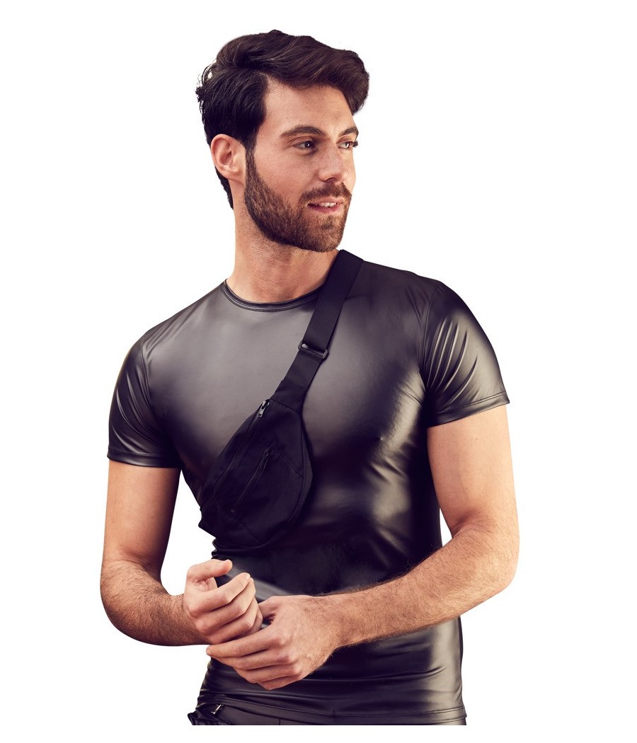 T-SHIRT UOMO STRETCHY CON MARSUPIO "NEK" COLORE NERO