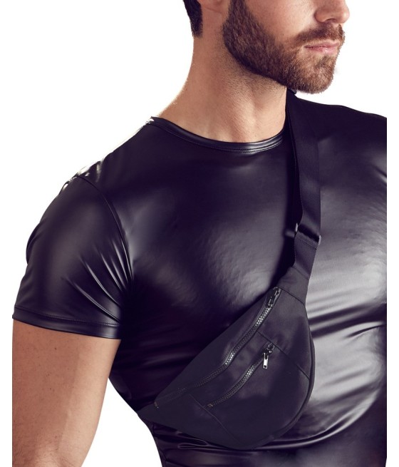 T-SHIRT UOMO STRETCHY CON MARSUPIO "NEK" COLORE NERO