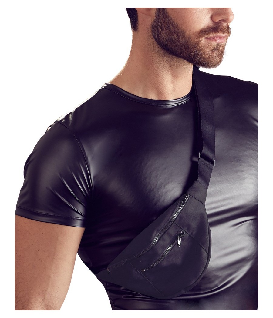 T-SHIRT UOMO STRETCHY CON MARSUPIO "NEK" COLORE NERO