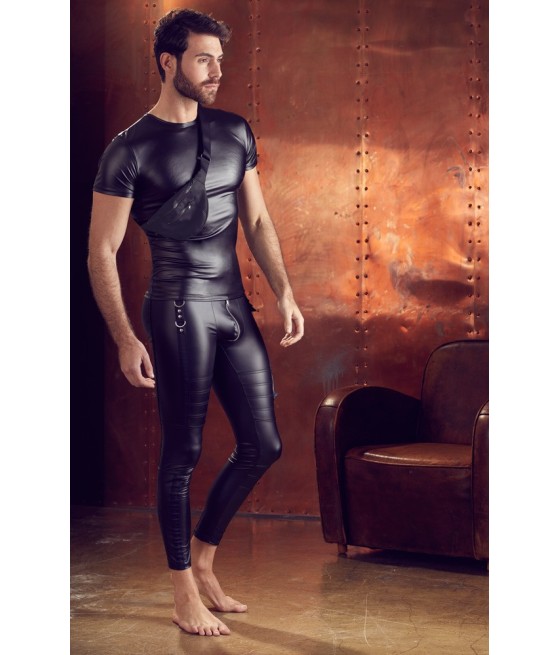 T-SHIRT UOMO STRETCHY CON MARSUPIO "NEK" COLORE NERO