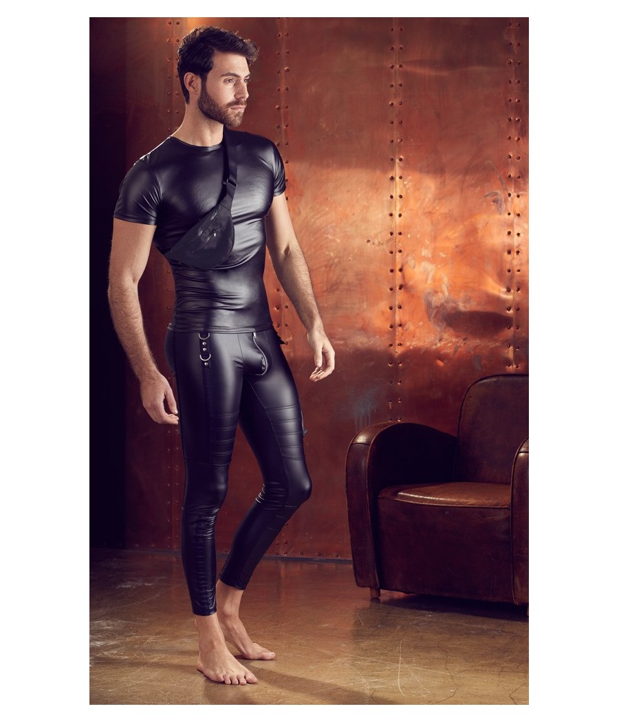 T-SHIRT UOMO STRETCHY CON MARSUPIO "NEK" COLORE NERO