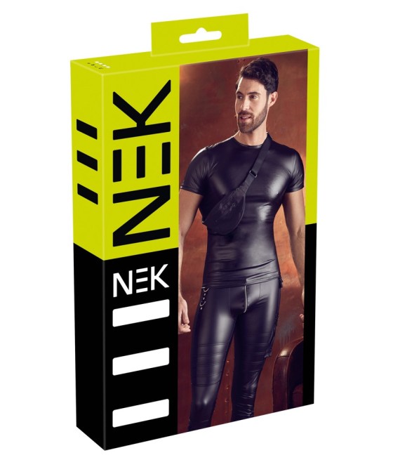 T-SHIRT UOMO STRETCHY CON MARSUPIO "NEK" COLORE NERO