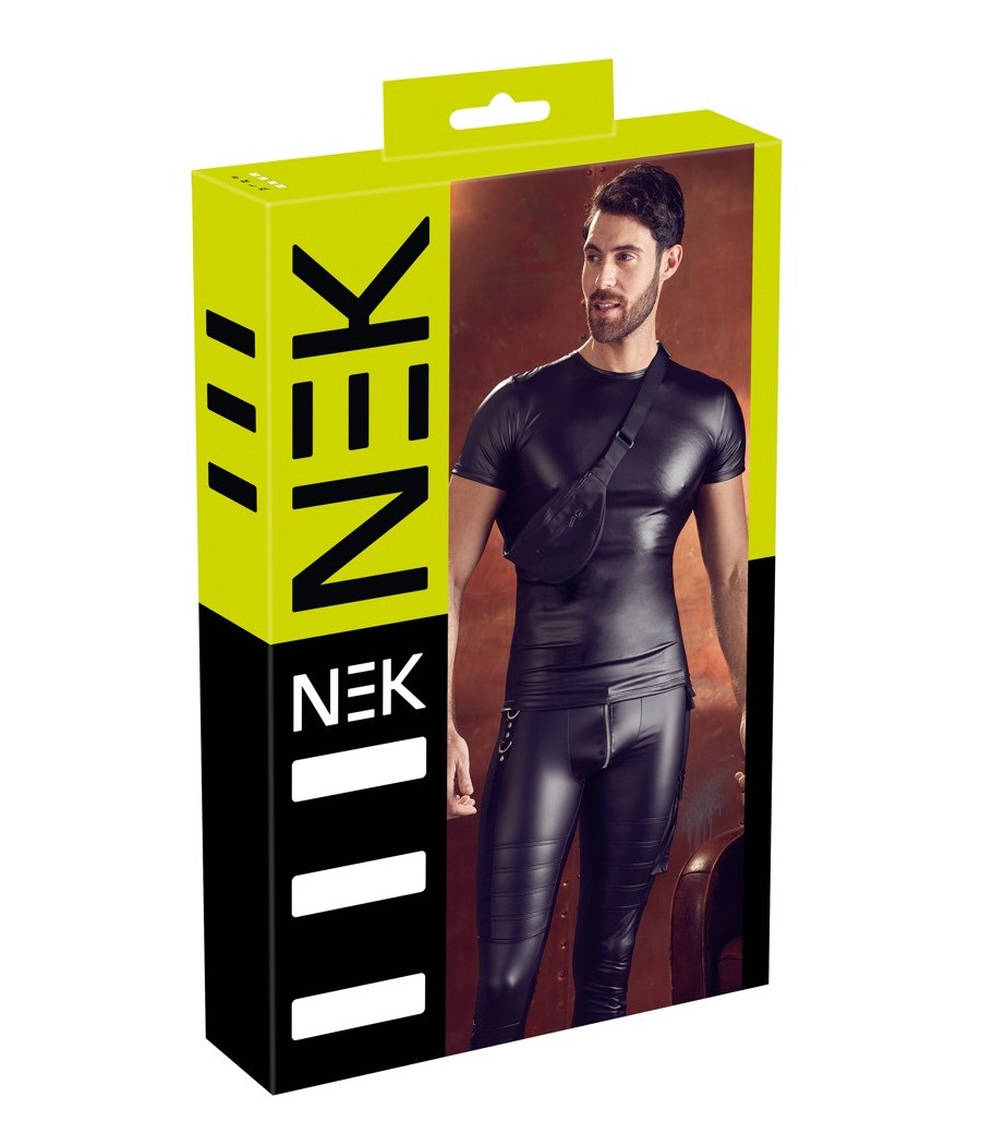 T-SHIRT UOMO STRETCHY CON MARSUPIO "NEK" COLORE NERO