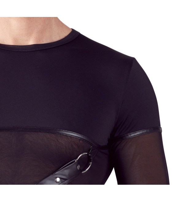 T-SHIRT UOMO STRETCHY MANICHE LUNGHE "NEK" COLORE NERO