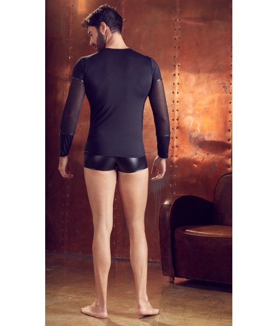 T-SHIRT UOMO STRETCHY MANICHE LUNGHE "NEK" COLORE NERO