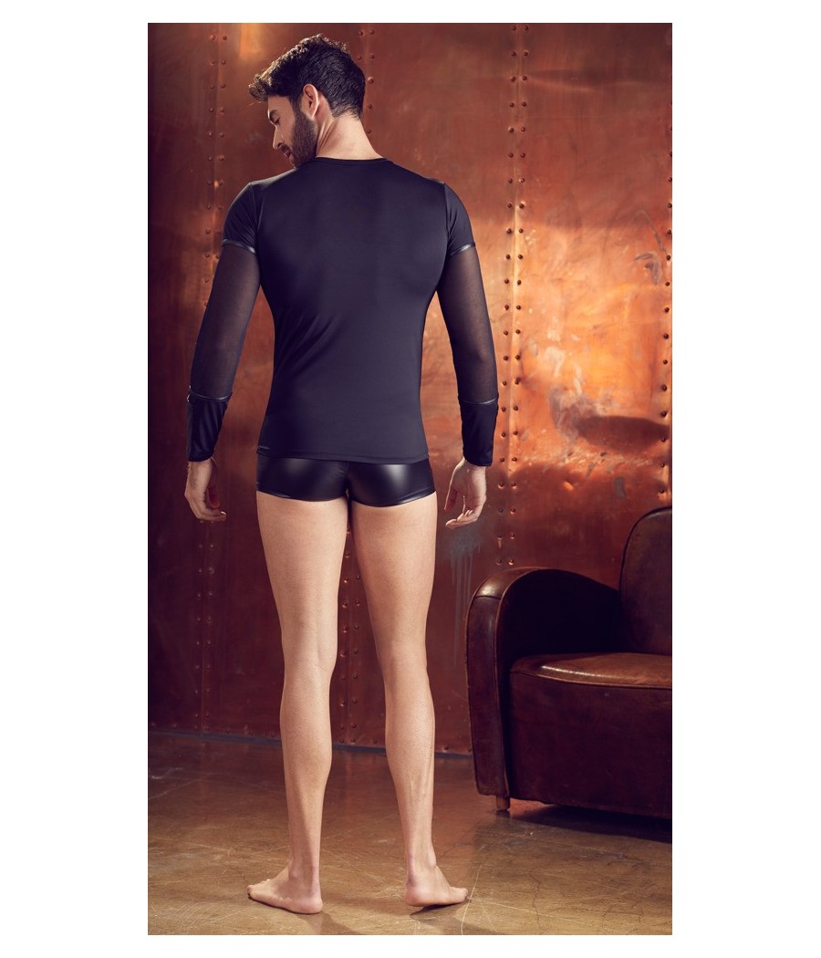 T-SHIRT UOMO STRETCHY MANICHE LUNGHE "NEK" COLORE NERO