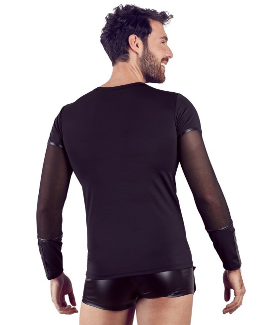 T-SHIRT UOMO STRETCHY MANICHE LUNGHE "NEK" COLORE NERO