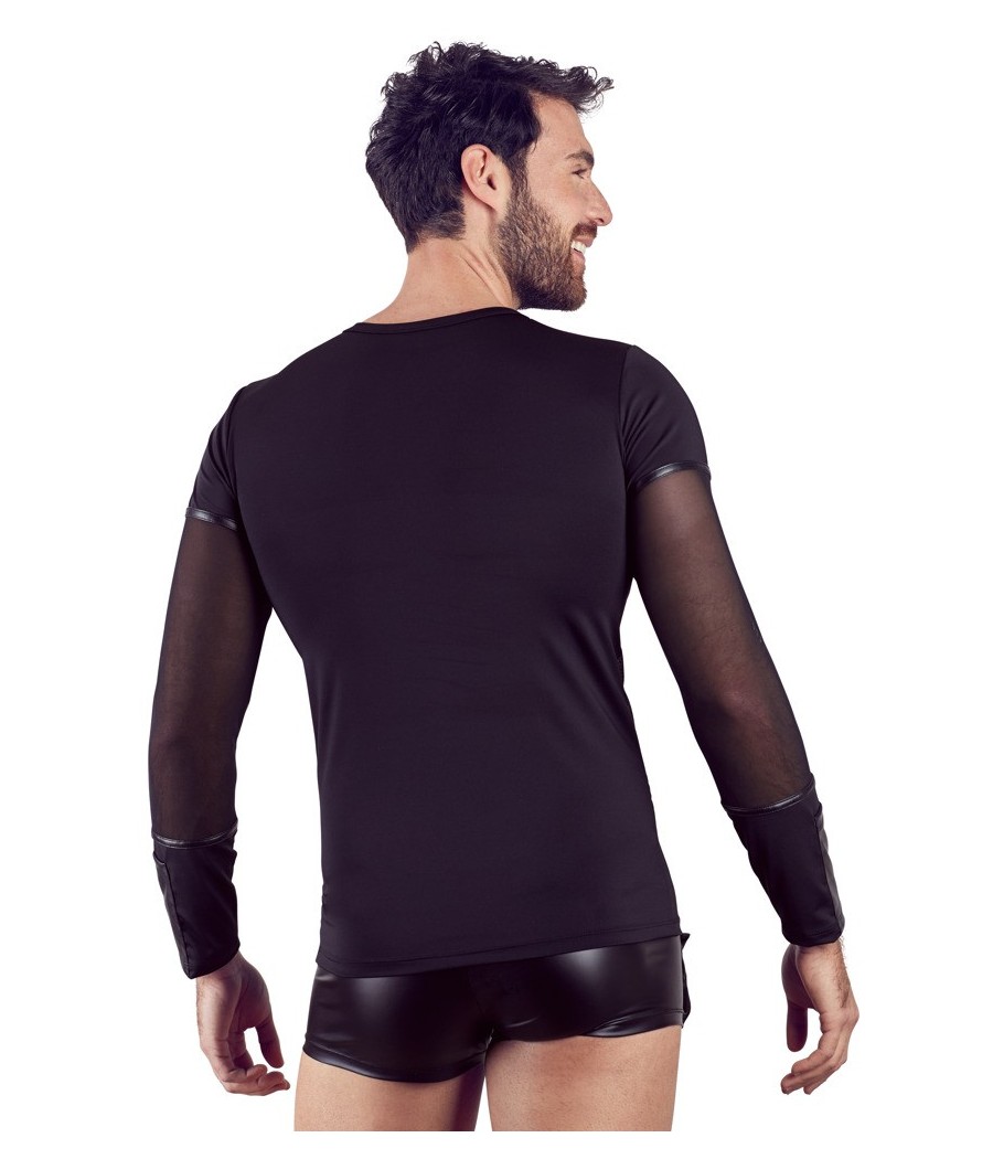 T-SHIRT UOMO STRETCHY MANICHE LUNGHE "NEK" COLORE NERO