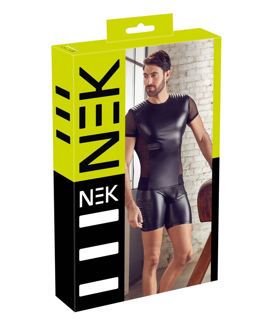 T-SHIRT UOMO STRETCHY BIKER STYLE "NEK" COLORE NERO