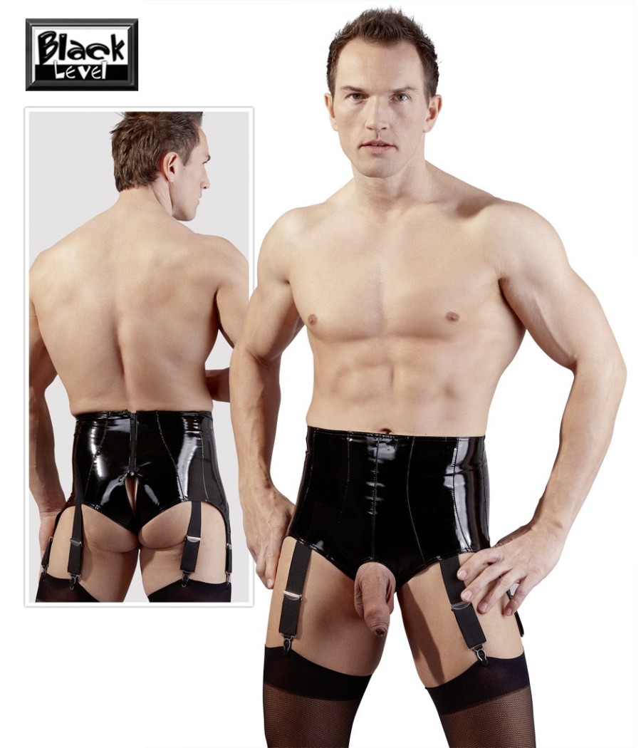 BOXER UOMO VITA ALTA IN LATEX CON APERTURA E REGGICALZE