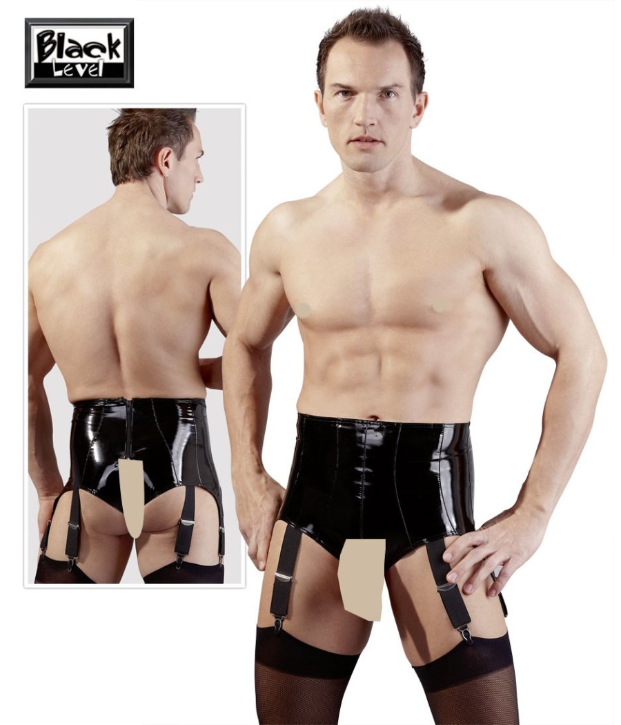 BOXER UOMO VITA ALTA IN LATEX CON APERTURA E REGGICALZE