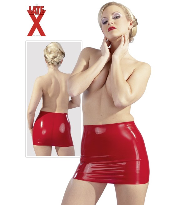 MINIGONNA IN LATEX ROSSO