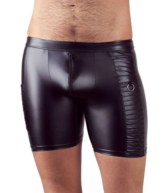 PANTALONCINI UOMO ELASTICIZZATI CON ZIP "NEK" COLORE NERO