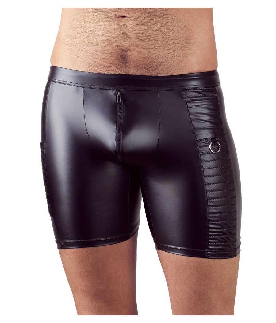 PANTALONCINI UOMO ELASTICIZZATI CON ZIP "NEK" COLORE NERO