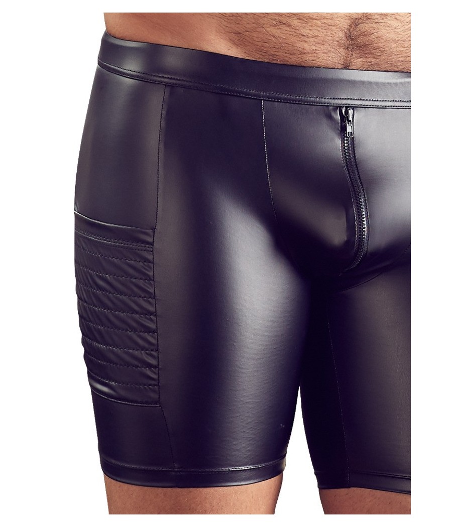 PANTALONCINI UOMO ELASTICIZZATI CON ZIP "NEK" COLORE NERO