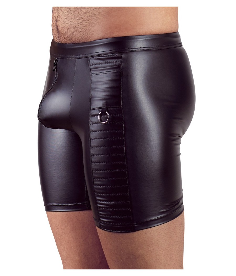 PANTALONCINI UOMO ELASTICIZZATI CON ZIP "NEK" COLORE NERO