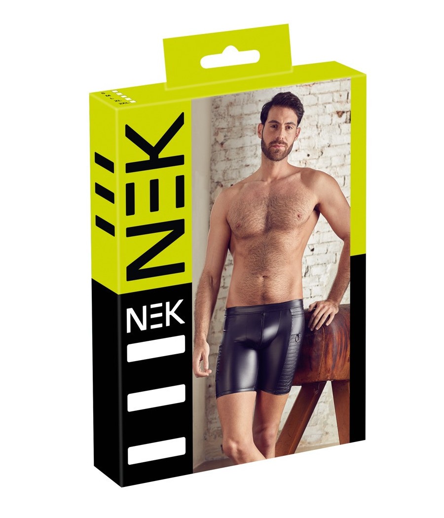 PANTALONCINI UOMO ELASTICIZZATI CON ZIP "NEK" COLORE NERO