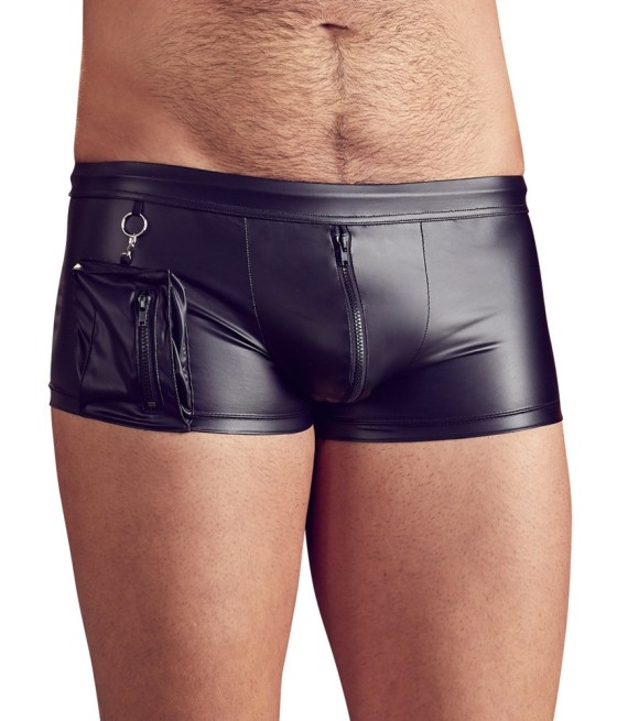 BOXER UOMO ELASTICIZZATI CON ZIP E TASCA "NEK" COLORE NERO