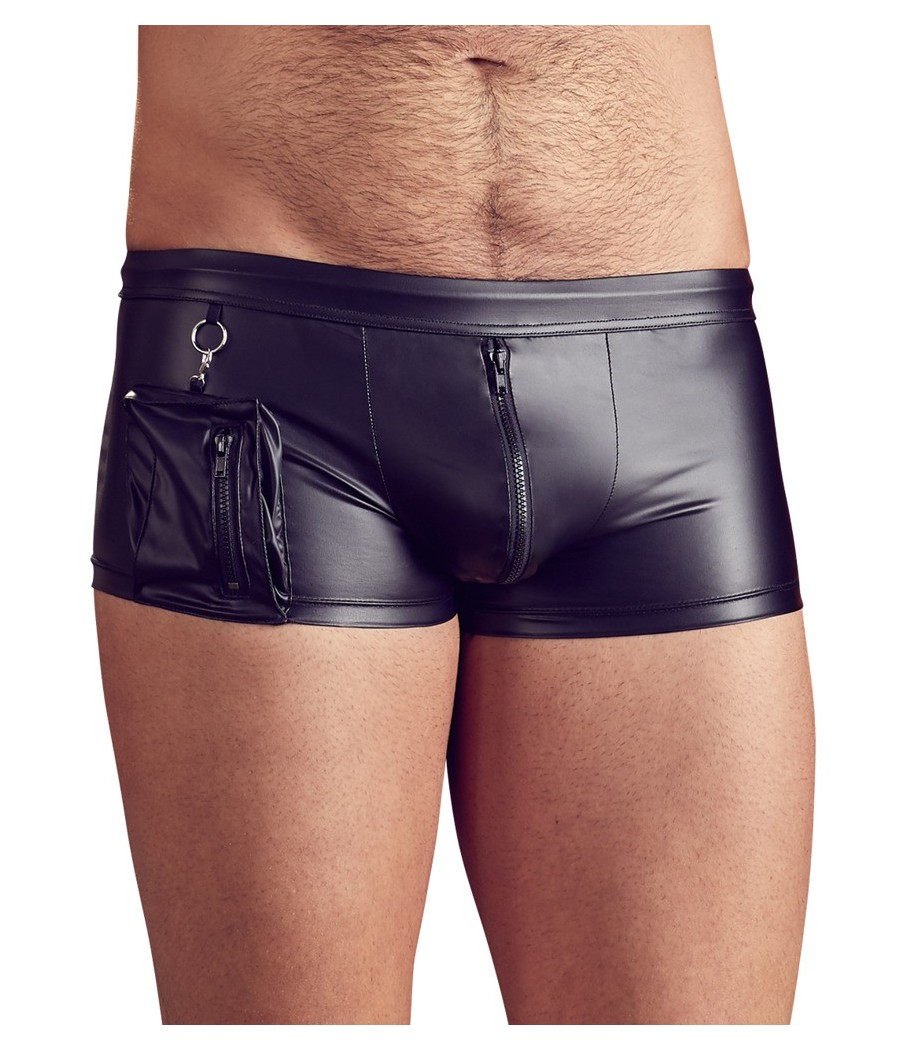 BOXER UOMO ELASTICIZZATI CON ZIP E TASCA "NEK" COLORE NERO