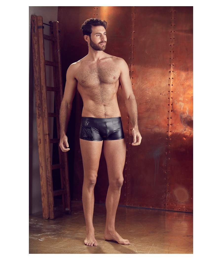 BOXER UOMO ELASTICIZZATI CON ZIP E TASCA "NEK" COLORE NERO