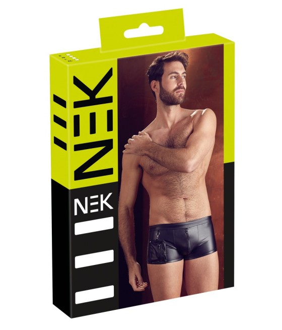 BOXER UOMO ELASTICIZZATI CON ZIP E TASCA "NEK" COLORE NERO