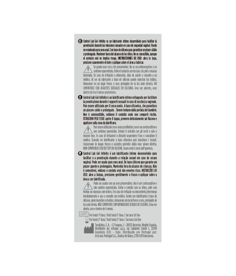 CONTROL INFINITY LUBRIFICANTE A BASE DI SILICONE 75 ML