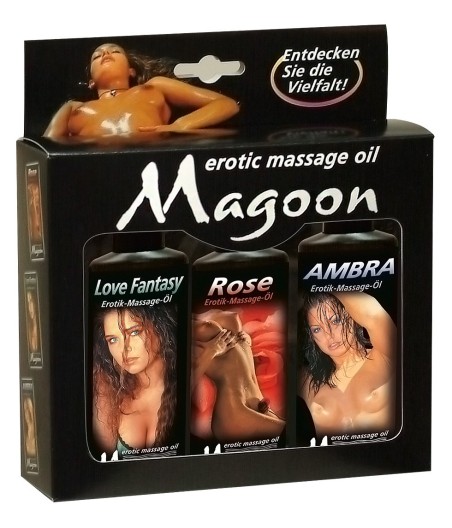 SET 3 PEZZI ASSORTITI OLII PER MASSAGGI MAGOON - 100 ML