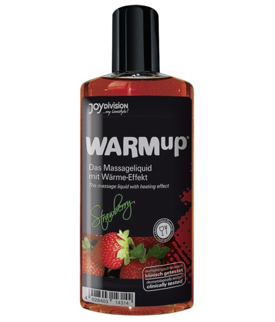 OLIO PER MASSAGGI ALLA FRAGOLA CON EFFETTO CALORE \"WARMUP\" - 150 ML
