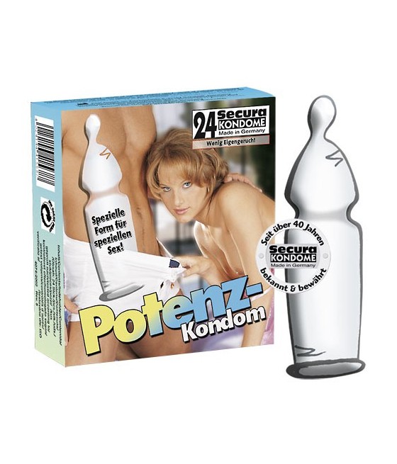 PROFILATTICI CON FORMA ANATOMICA STIMOLANTE SECURA "POTENZ" - 24 PEZZI