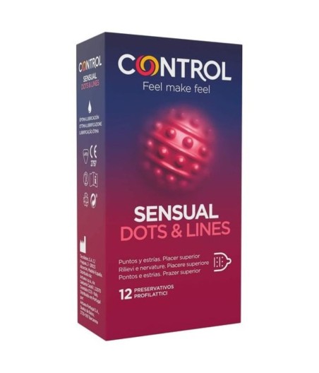 PROFILATTICI CONTROL SENSUAL DOTS  LINES - 12 PEZZI