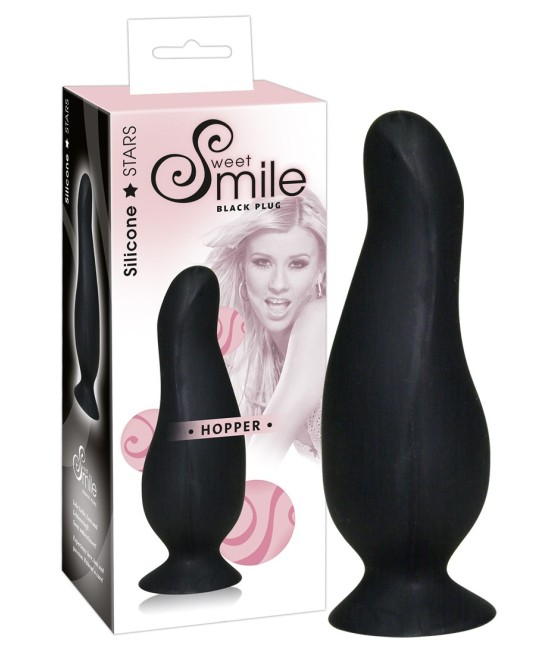 FALLO ANALE ANATOMICO SWEET SMILE \"HOPPER\" NERO - 10 CM